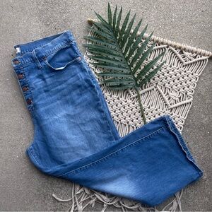 Madewell High Rise Jeans Size 34 - Slim Wide-Leg Crop